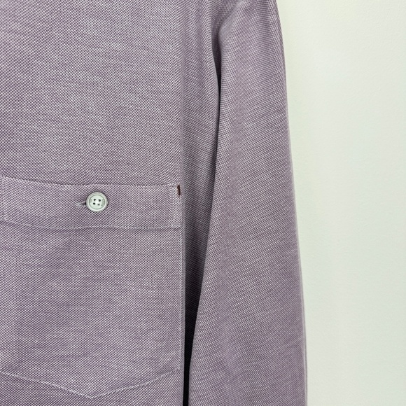Ted Baker Broader Button Up Shirt Mens Size 5 US XL Purple Slim Fit Jersey. - Picture 6 of 9